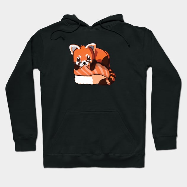 Red Panda Salmon Sushi Hoodie by Myanko